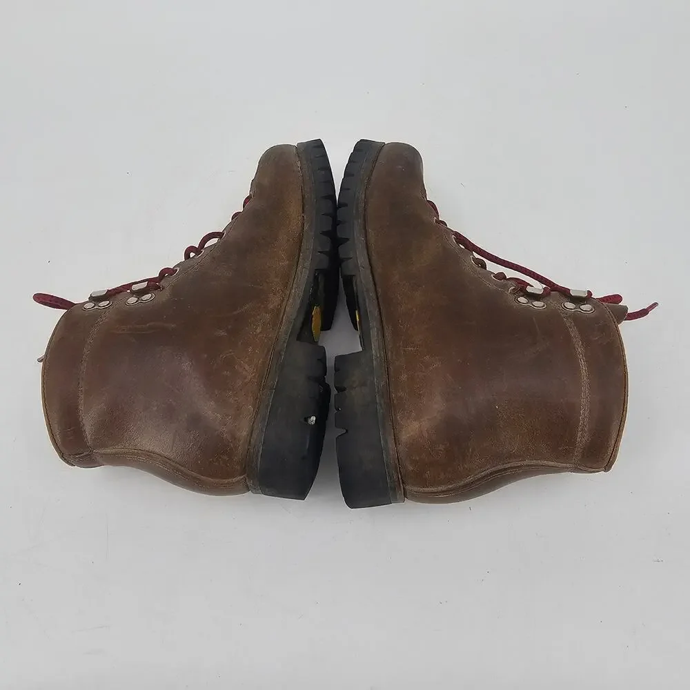 Vintage Vasque Hiking Boots Brown Leather Mens Size 7.5 Womens 9 Made In Italy